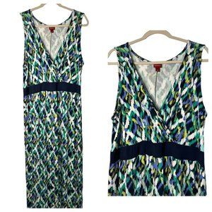Merona Ladies Long Maxi, Sleeveless, V Neck Multicolored Summer Dress Size 1